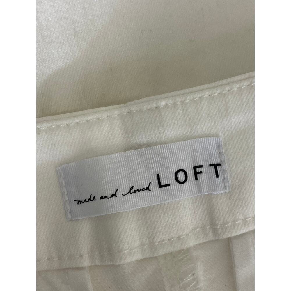 Loft Women's White Solid Patch Pocket High-Rise D… - image 8